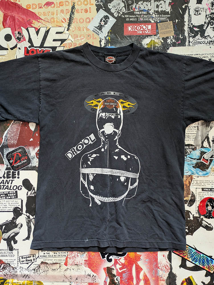 FOMO Collection DISTRESSED Vintage Made In USA Harley Davidson Manifesto T-Shirt  - L - 10613