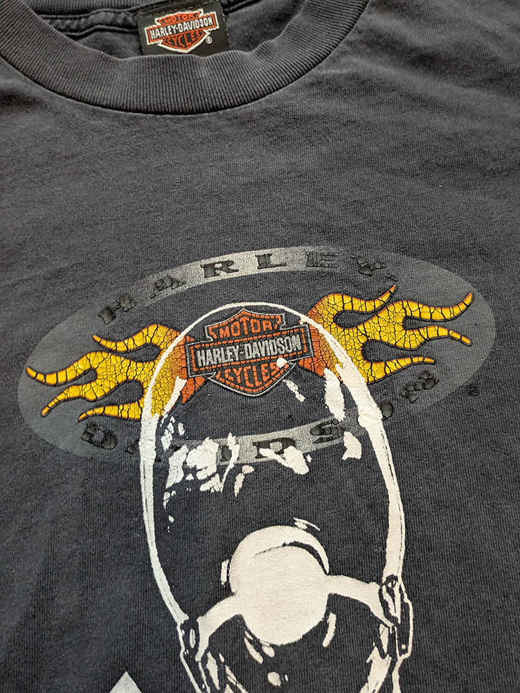 FOMO Collection DISTRESSED Vintage Made In USA Harley Davidson Manifesto T-Shirt  - L - 10613