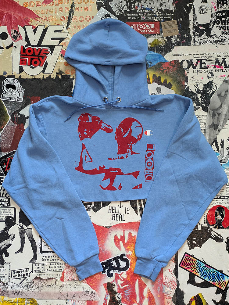 FOMO Collection Champion Hungry Raw Cut Crop Top Hoodie  - S - 10619