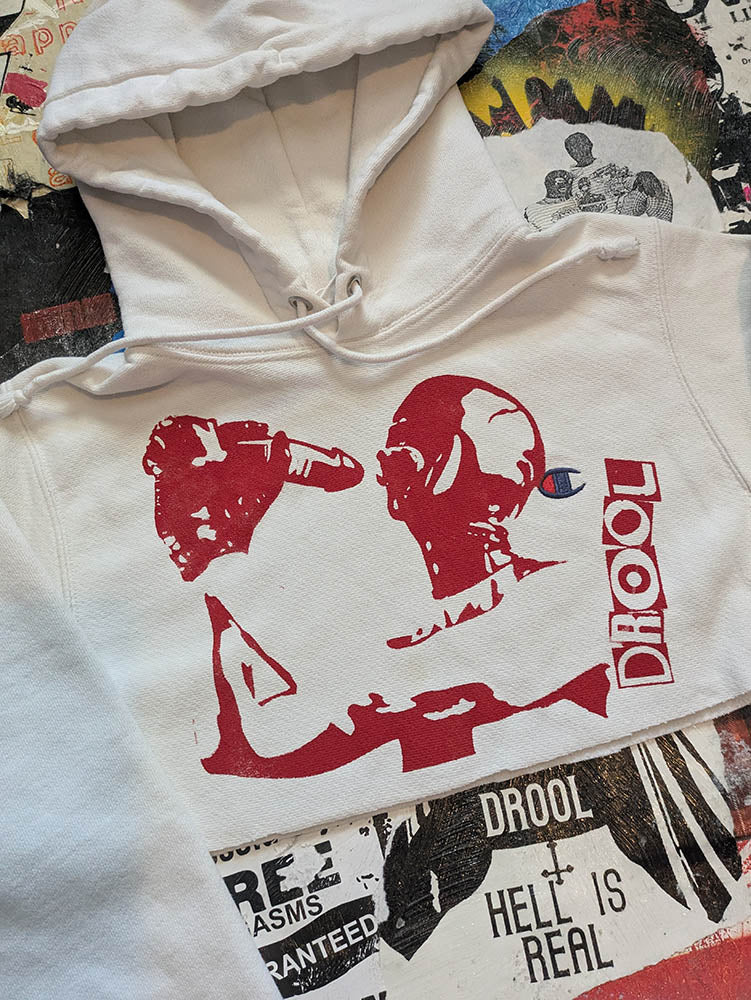 FOMO Collection Champion(reverse weave) Hungry Raw Cut Crop Top/Shrug Hoodie  - XS - 10620