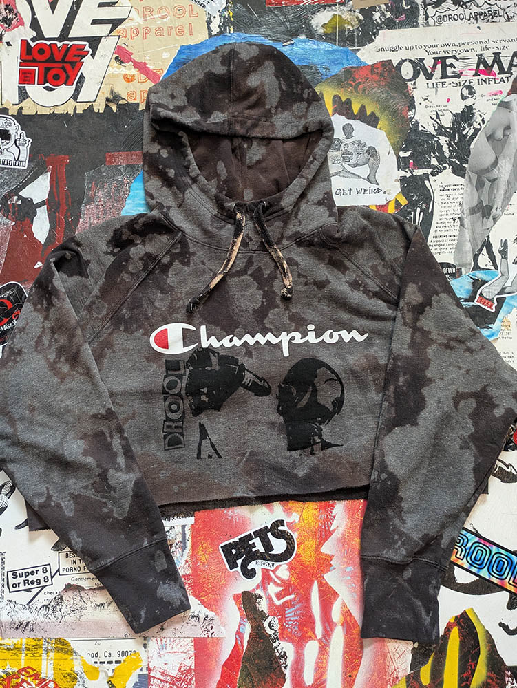 FOMO Collection Champion Hungry Raw Cut Crop Top Hoodie  - 2XL - 10622