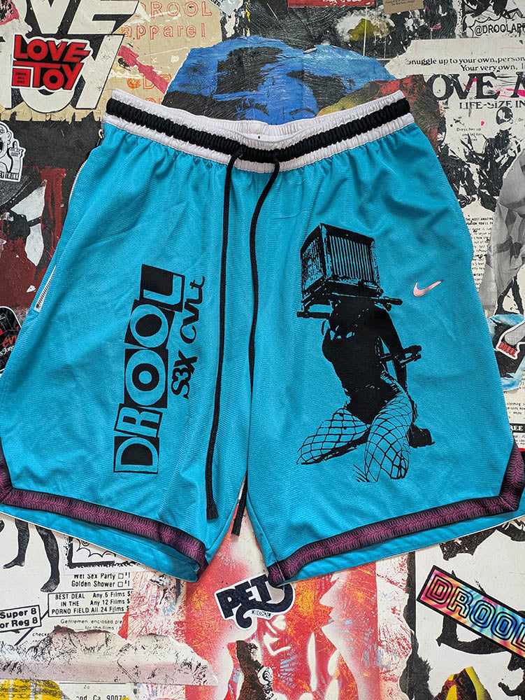 FOMO Collection DISTRESSED Nike Box Head Shorts  - XL(Waist = 32 - Inseam = 9.5" - Length = 21") - 10624