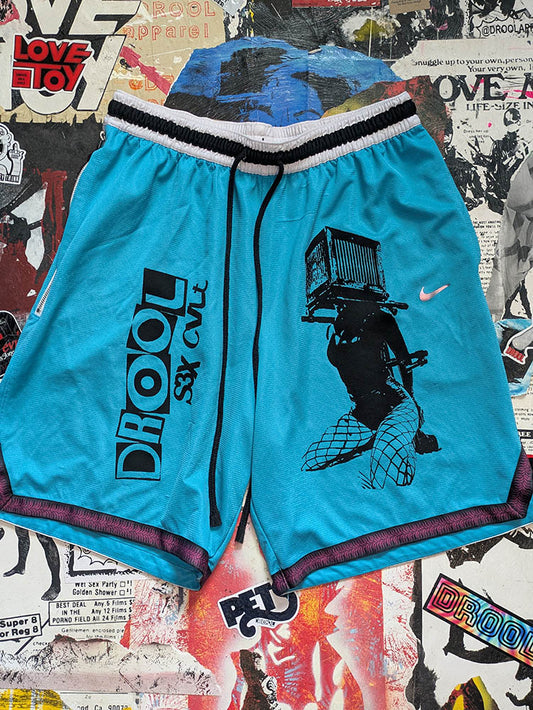 FOMO Collection DISTRESSED Nike Box Head Shorts  - XL(Waist = 32 - Inseam = 9.5" - Length = 21") - 10624