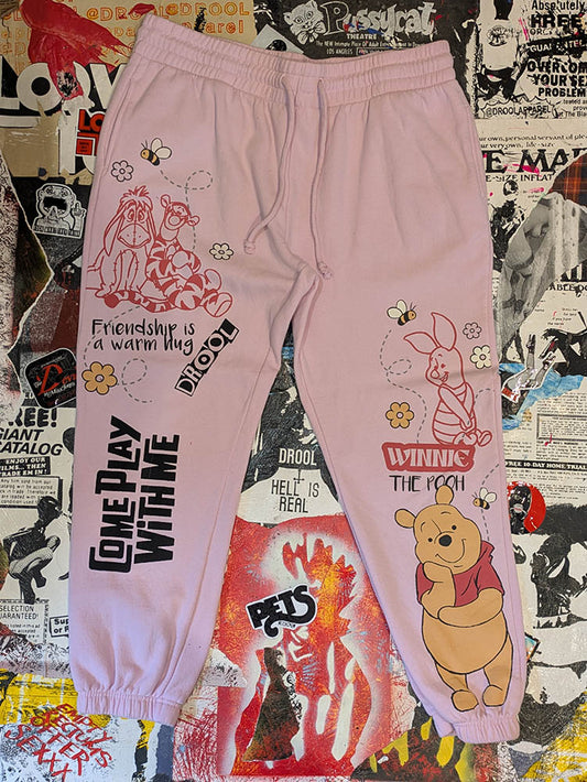 FOMO Collection Winnie The Pooh Come Play With Me Joggers  - 3XL(Waist = 38" - Inseam = 27" Length = 39") - 10742