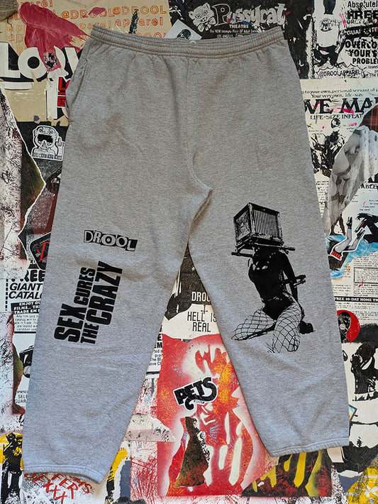 FOMO Collection Box Head / Sex Cures The Crazy Joggers  - L(Waist = 36" - Inseam = 27" Length = 39") - 10738