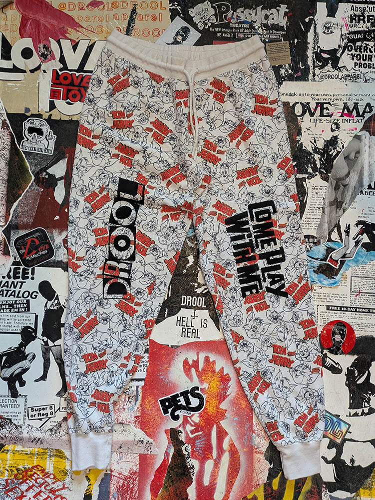FOMO Collection Tom & Jerry Come Play With Me Joggers  - M(Waist = 28" - Inseam = 27" Length = 36") - 10737