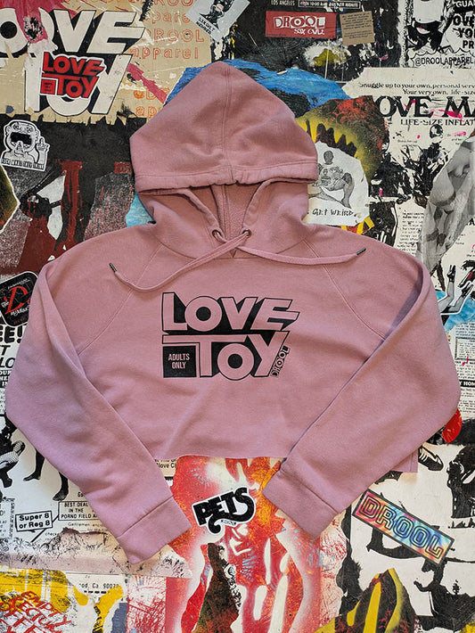 FOMO Collection Love Toy Raw Cut Crop Top Hoodie  - L - 1076