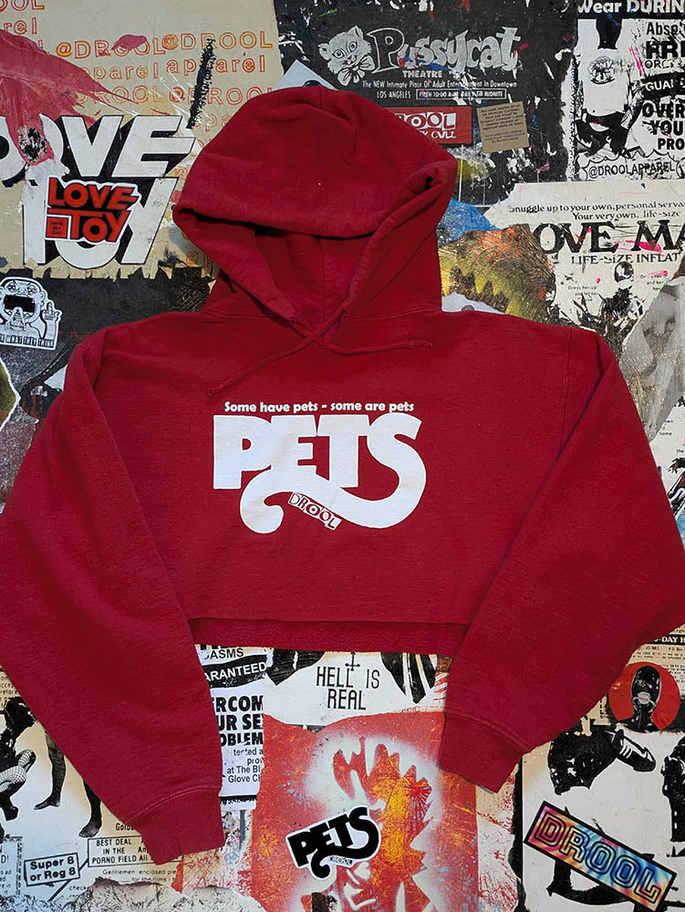FOMO Collection Pets Raw Cut Crop Top Hoodie  - M - 10816