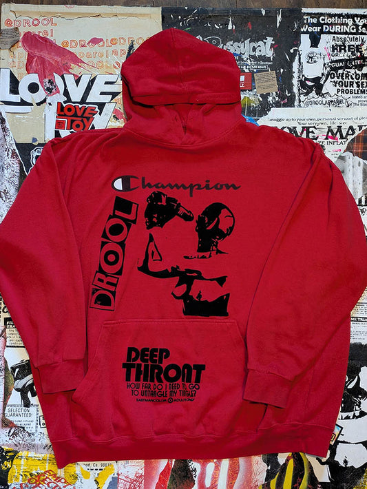 FOMO Collection DISTRESSED Champion Collage Hungry / Deep Throat Hoodie  - 4XL - 10817