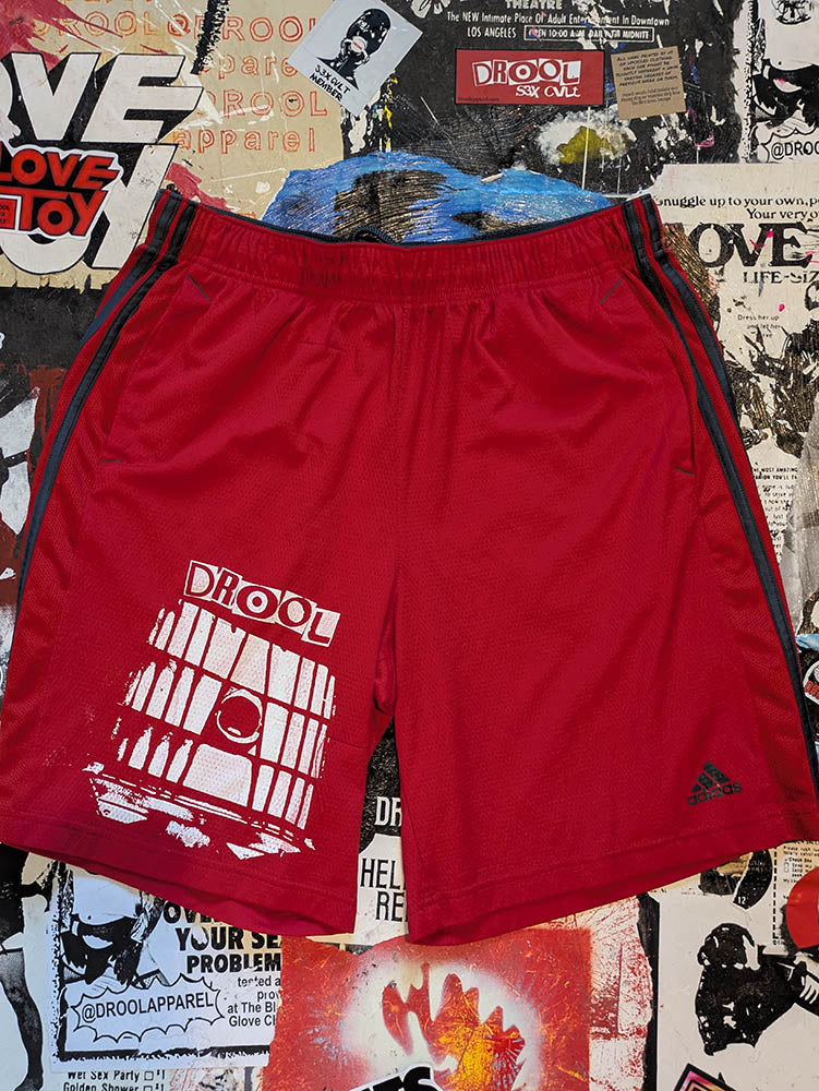 FOMO Collection DISTRESSED Adidas Glory Box Shorts  - L(Waist = 32", Inseam = 9", Length = 19.5") - 10823