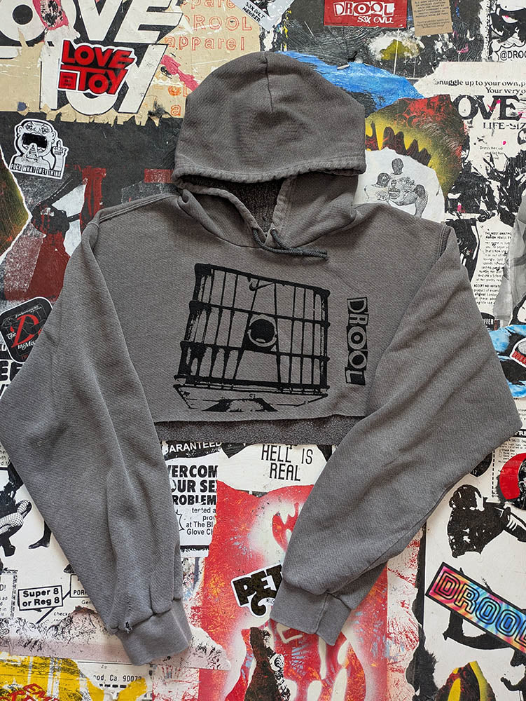 FOMO Collection DISTRESSED Nike Glory Box Raw Cut Crop Top Hoodie  - S - 10919