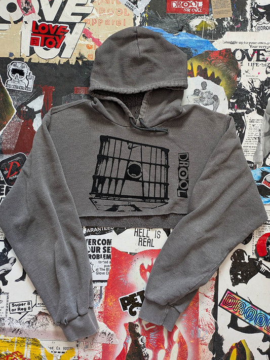 FOMO Collection DISTRESSED Nike Glory Box Raw Cut Crop Top Hoodie  - S - 10919