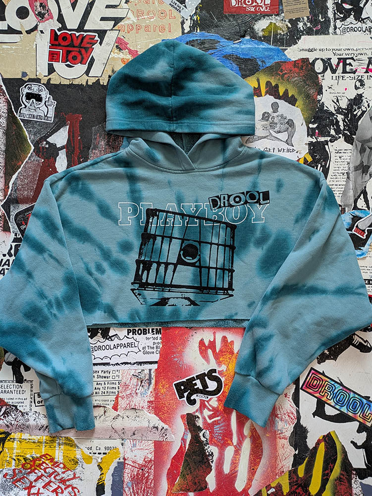 FOMO Collection Playboy Glory Box Raw Cut Crop Top Hoodie  - 2XL - 10924