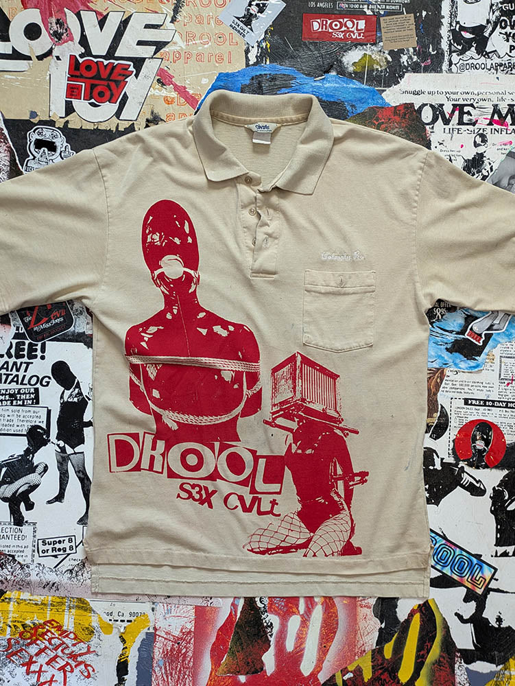 FOMO Collection DISTRESSED Collage Vintage Made in USA  Manifesto / Box Head Work Wear  - L - 10926