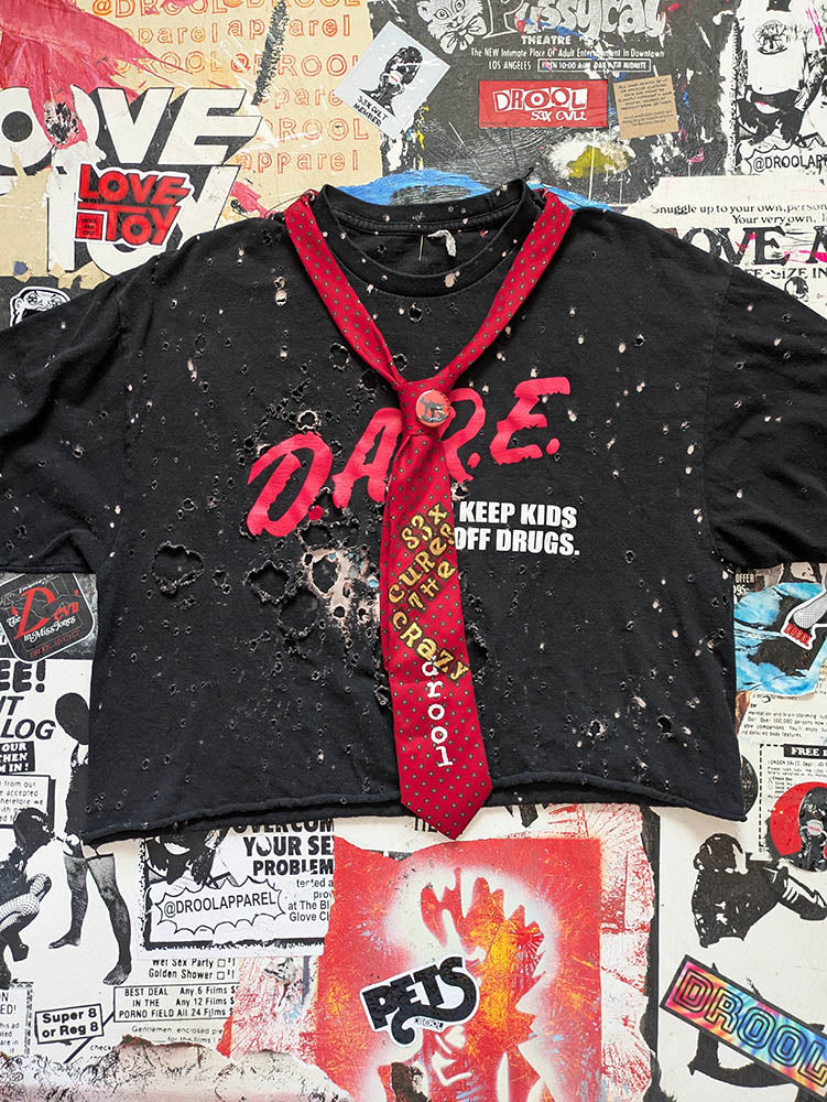 FOMO Collection D.A.R.E. Crop Top + Drool Tie Combo  - XL - 10929