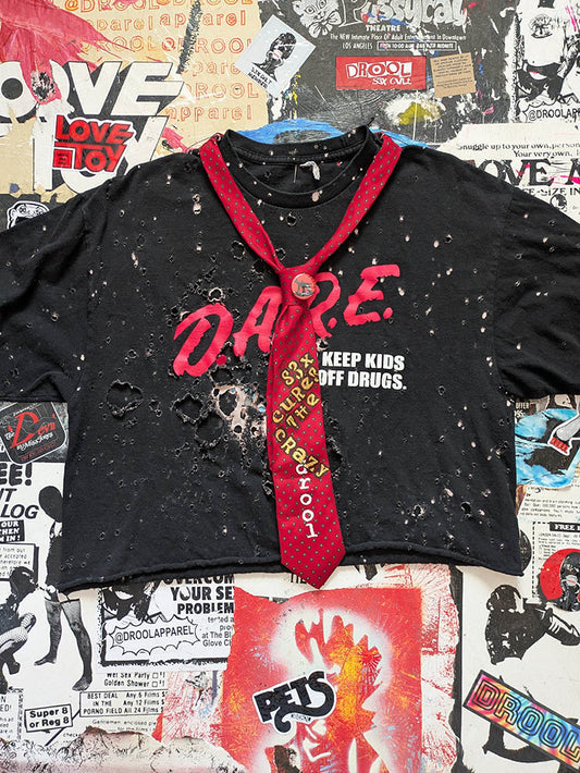 FOMO Collection D.A.R.E. Crop Top + Drool Tie Combo  - XL - 10929