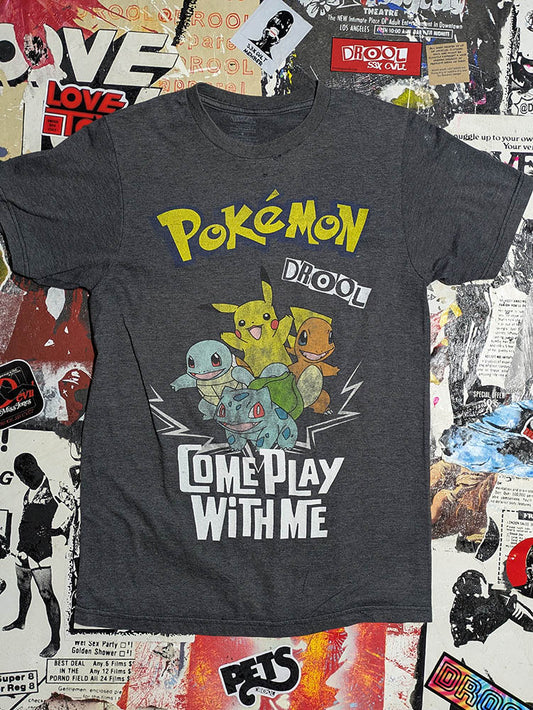 FOMO Collection DISTRESSED Pokemon Come Play With Me T-Shirt- XS - 1105