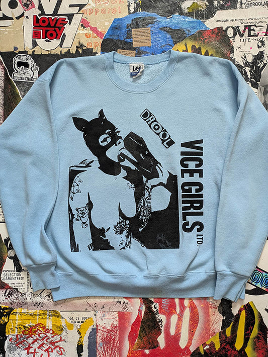 FOMO Collection - DISTRESSED Collage Vintage Made in USA Lee Vice Girls Crewneck - XL - 11129