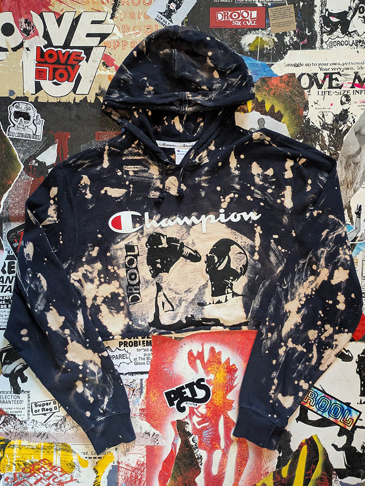 FOMO Collection - Champion Hungry Raw Cut Crop Top Hoodie  - 11226