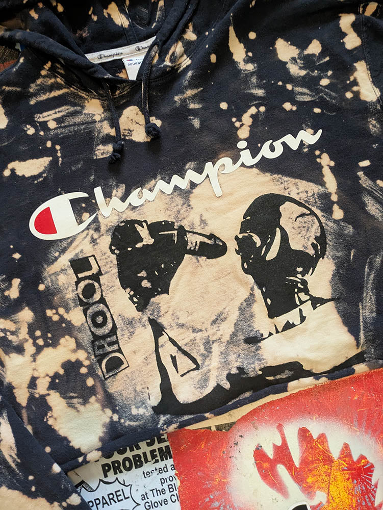 FOMO Collection - Champion Hungry Raw Cut Crop Top Hoodie  - 11226
