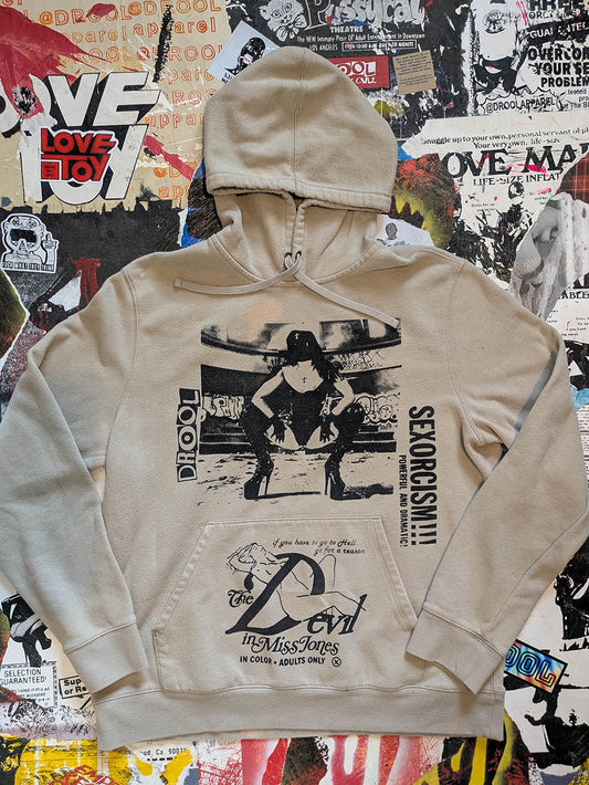 FOMO Collection - DISTRESSED Collage Rubber Nun in Pittsburgh / Devil In Miss Jones Hoodie  - L - 11229