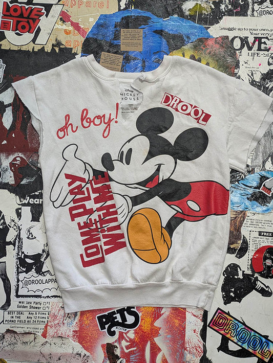 FOMO Collection - Mickey Mouse Come Play With Me Raw Cut Crewneck - XS - 11317