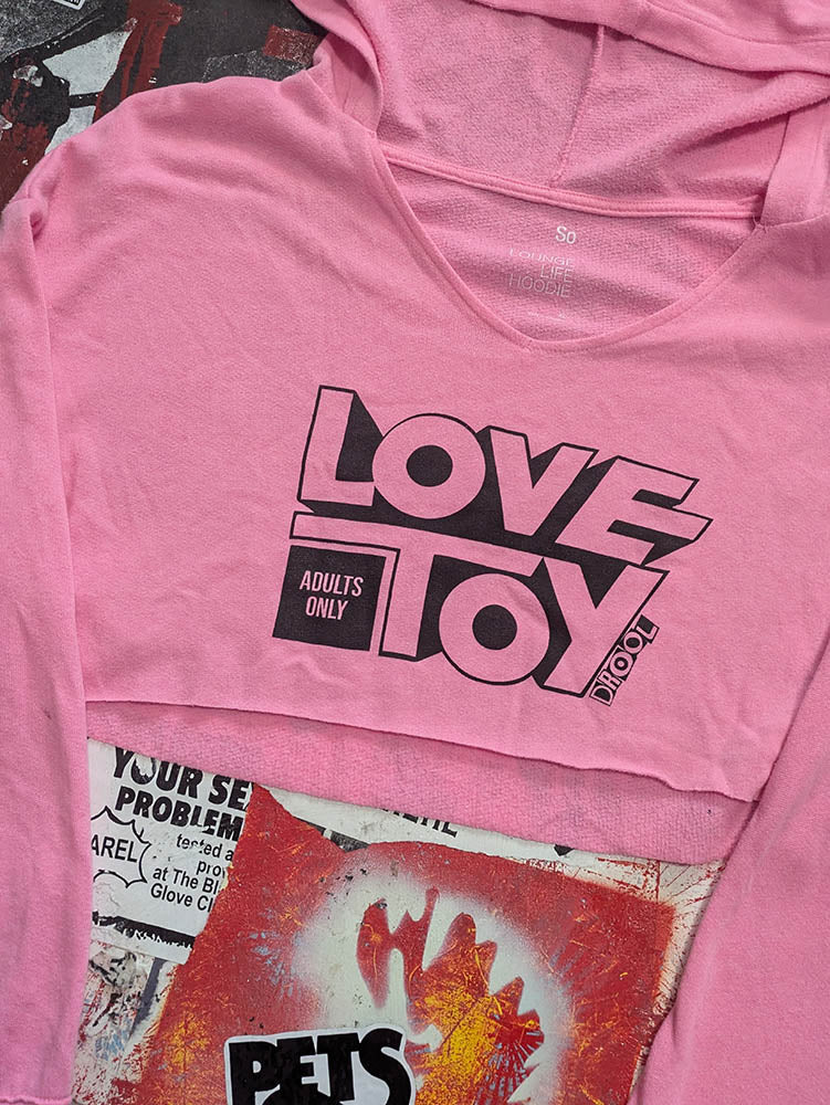 FOMO Collection - Love Toy Raw Cut Crop Top Hoodie - XL - 11327