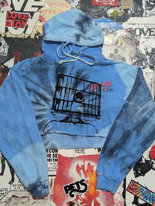 FOMO Collection - Savage Glory Box Raw Cut Crop Top Hoodie - M - 11410