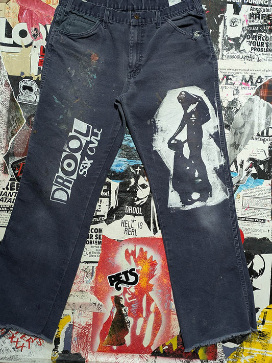 FOMO Collection - DISTRESSED Dickies Sunday Service Work Wear Pants - XL(Waist = 36", Inseam = 31", Length = 41") - 11515