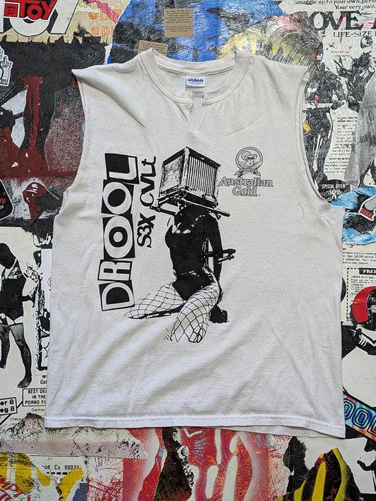 FOMO Collection - DISTRESSED Box Head Raw Cut Muscle Tank - M - 1161