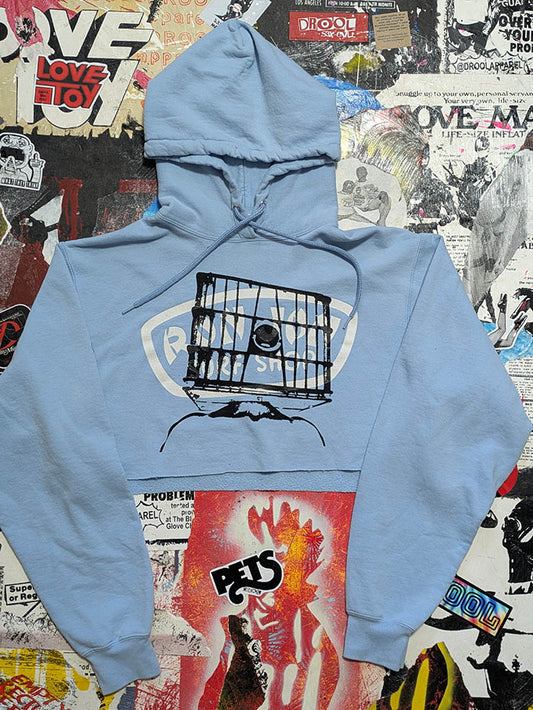 FOMO Collection - Ron Jon Surf Shop Glory Box Raw Cut Crop Top Hoodie - M - 11613