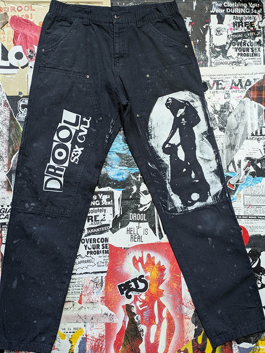 FOMO Collection - DISTRESSED Sunday Service Work Wear Pants - L(Waist = 34, Inseam = 33", Length = 43") - 11614