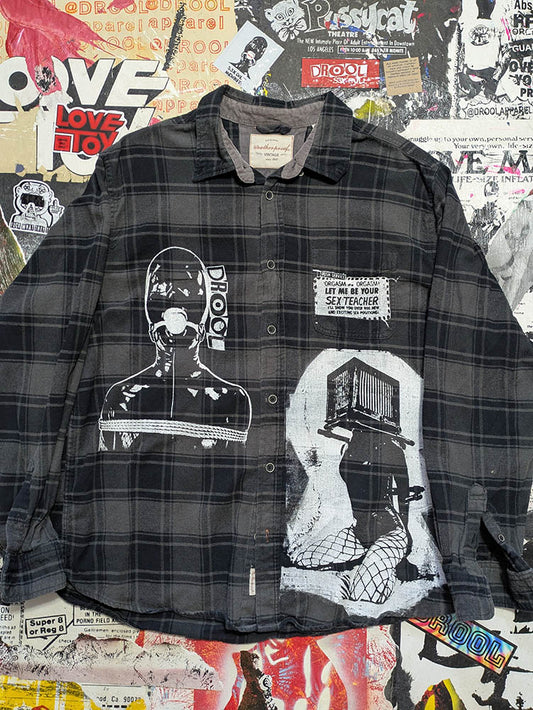 FOMO Collection - Collage Box Head / Manifesto Button Up Long Sleeve - XL - 11618
