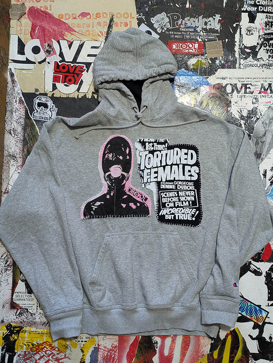 FOMO Collection - Collage Champion Tortured / Manifesto Hand-sewn Patchwork Hoodie - L - 11628