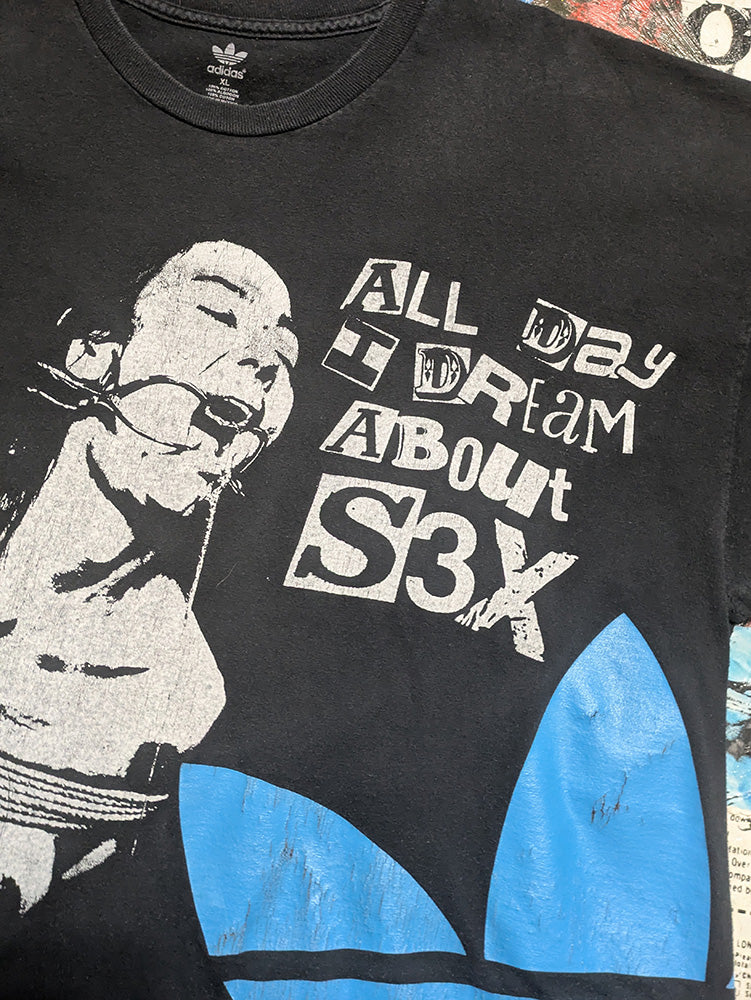 FOMO Collection - DISTRESSED Collage A.D.I.D.A.S. Origin Story T-Shirt - XL - 1179