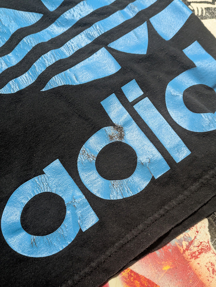 FOMO Collection - DISTRESSED Collage A.D.I.D.A.S. Origin Story T-Shirt - XL - 1179