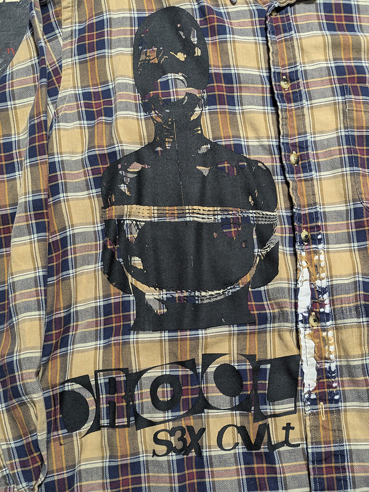 FOMO Collection - DISTRESSED Manifesto Button Up Long Sleeve - XL - 11722