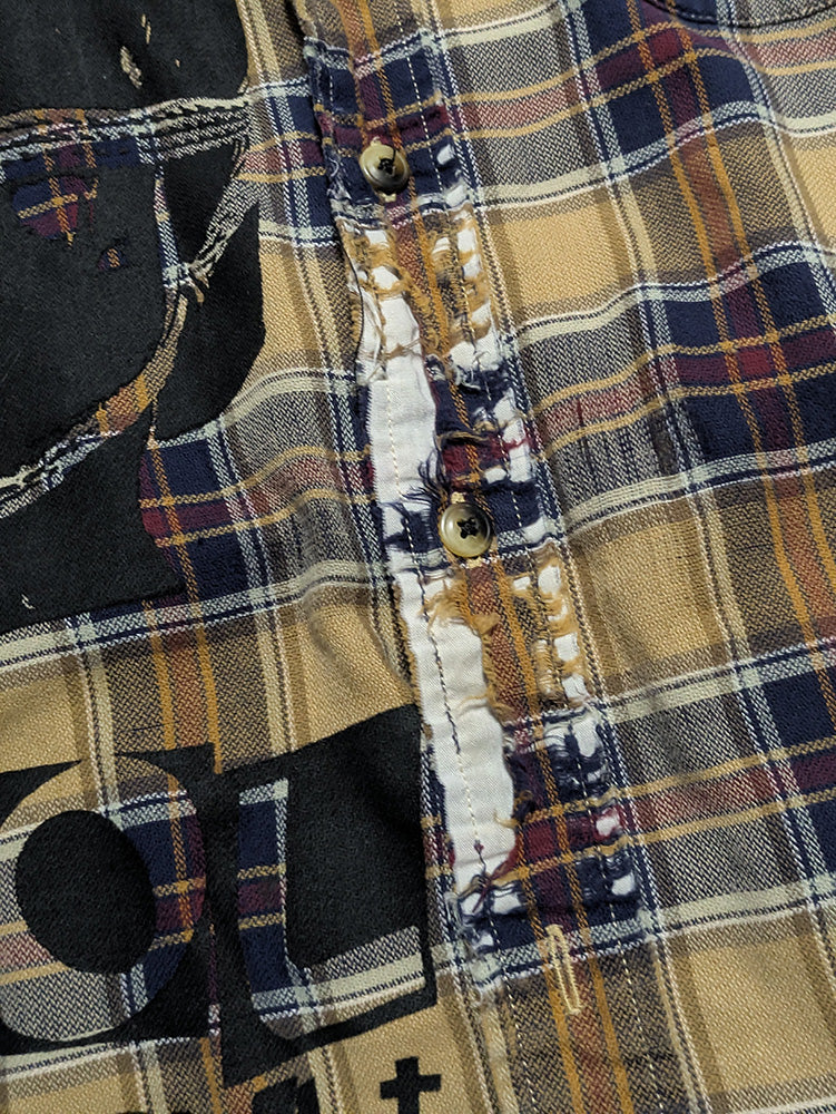 FOMO Collection - DISTRESSED Manifesto Button Up Long Sleeve - XL - 11722