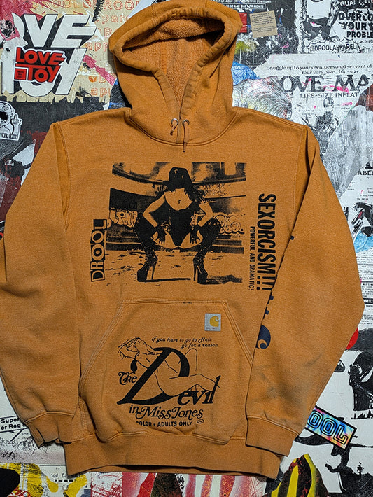FOMO Collection - DISTRESSED Carhartt Collage Rubber Nun In Pittsburgh / Devil In Miss Jones Hoodie - S - 11731