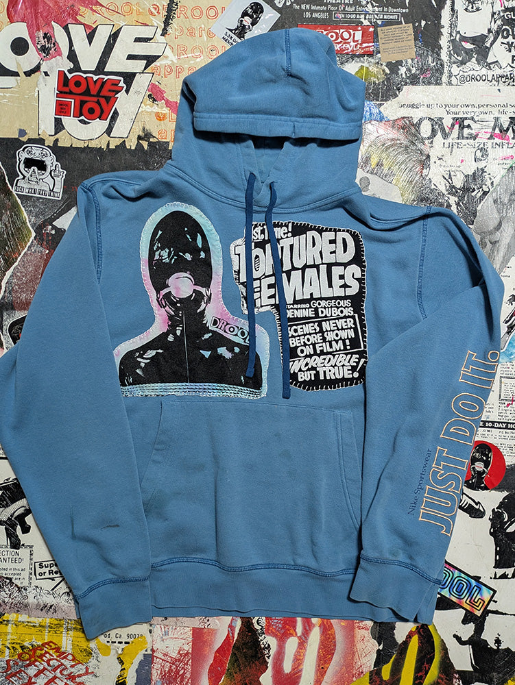 FOMO Collection - DISTRESSED Collage Nike Champion Tortured / Manifesto Hand-sewn Patchwork Hoodie - XL - 11640