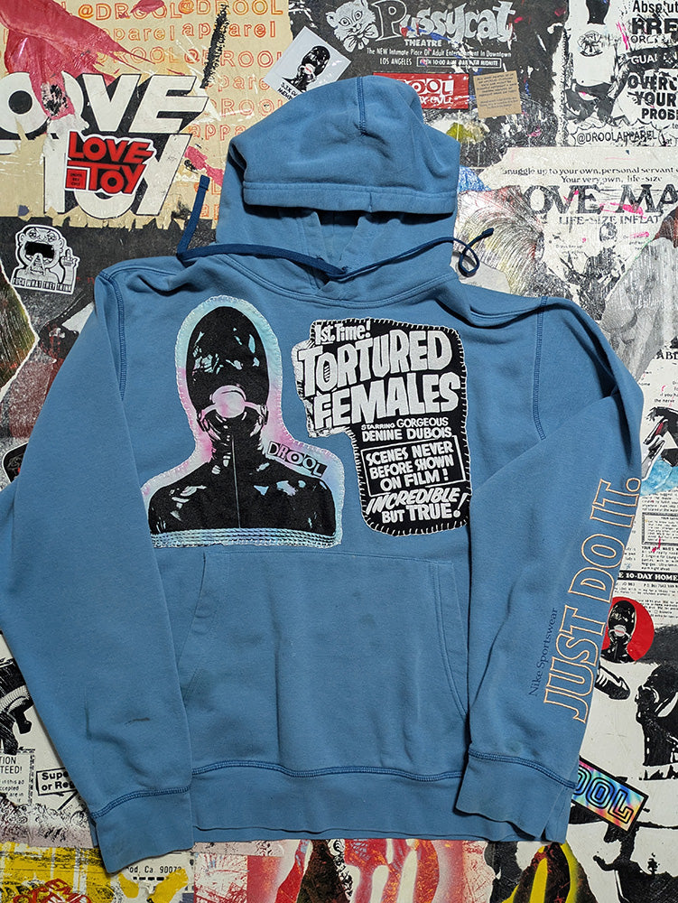 FOMO Collection - DISTRESSED Collage Nike Champion Tortured / Manifesto Hand-sewn Patchwork Hoodie - XL - 11640