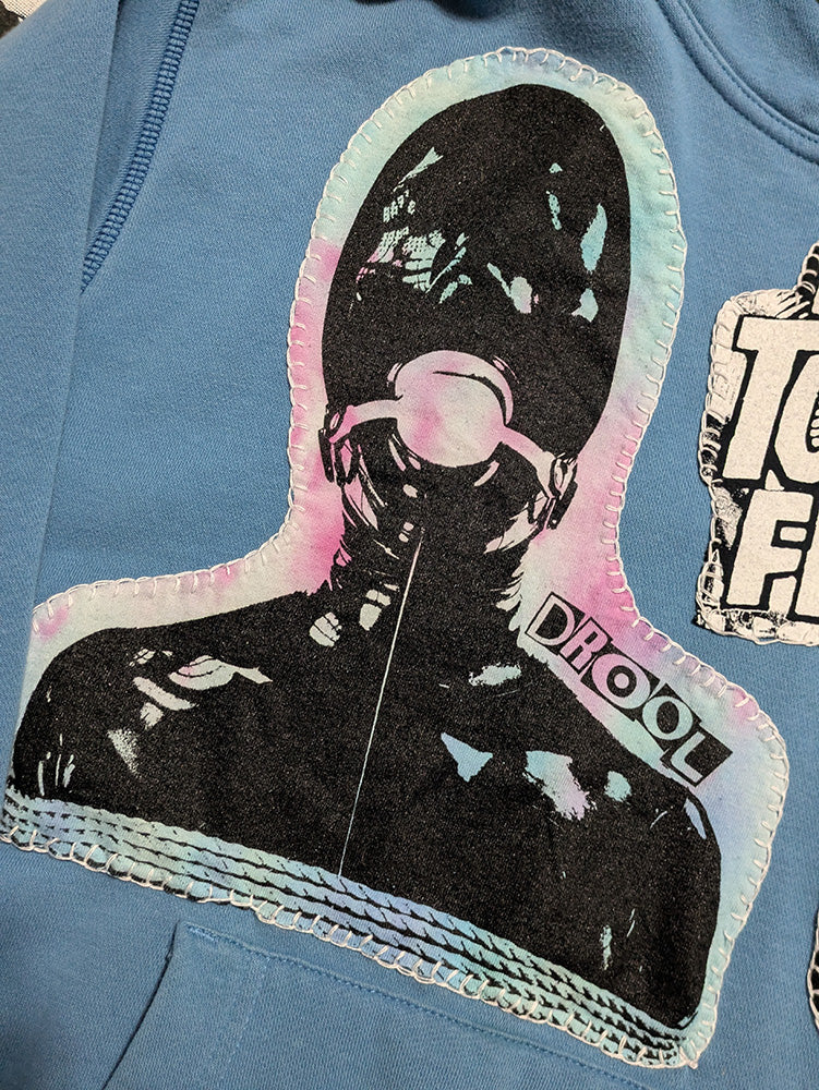 FOMO Collection - DISTRESSED Collage Nike Champion Tortured / Manifesto Hand-sewn Patchwork Hoodie - XL - 11640