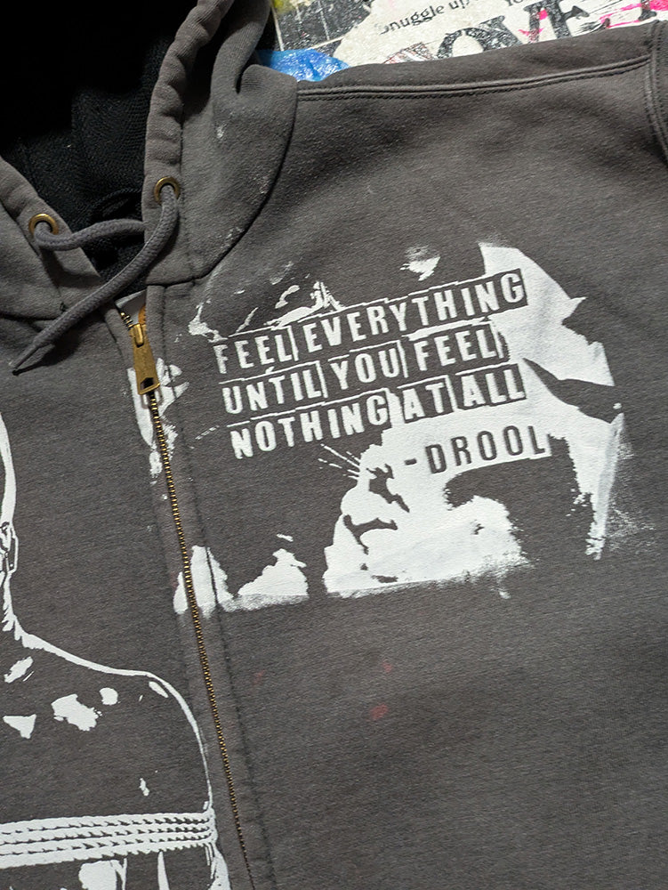 FOMO Collection - DISTRESSED Collage Carhartt Manifesto / Graffiti Doll Zip Up Hoodie(Heavyweight) - 2XL - 11839