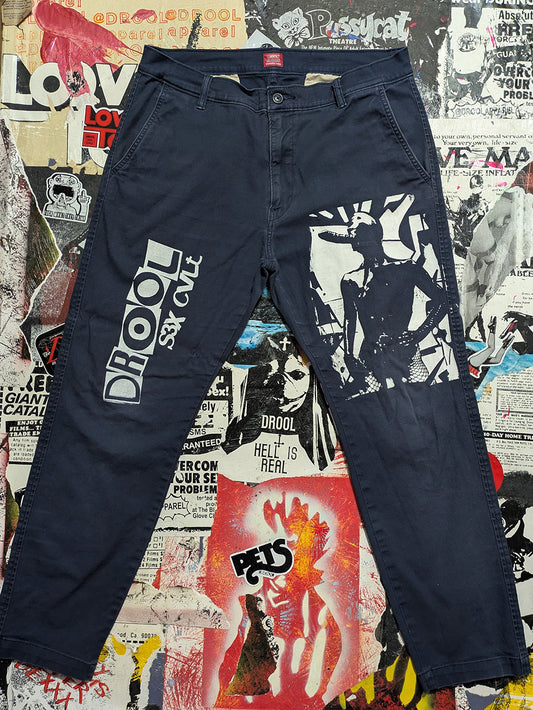 FOMO Collection - Levi's Chino Graffiti Doll Pants -2X(Length = 38", Inseam = 28", Waist = 36") - 1193