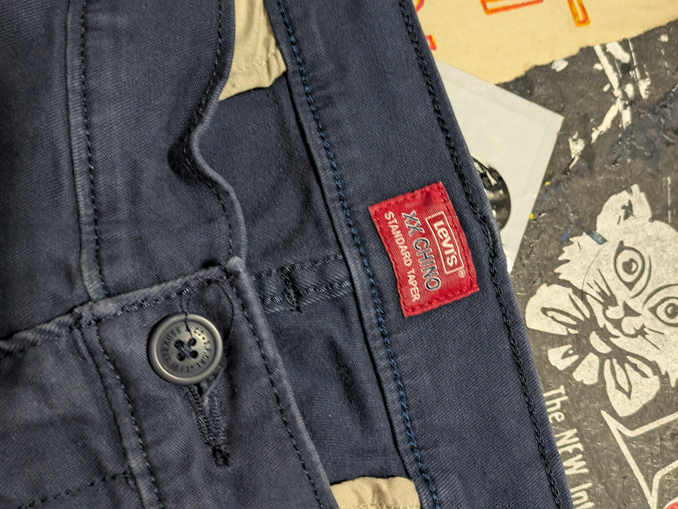 FOMO Collection - Levi's Chino Graffiti Doll Pants -2X(Length = 38", Inseam = 28", Waist = 36") - 1193