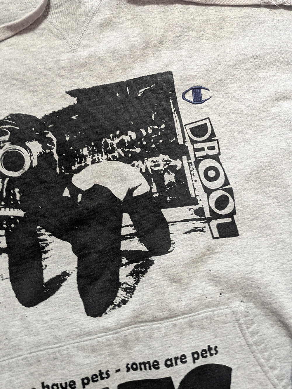 FOMO Collection - DISTRESSED Collage Champion Pets Hoodie - L - 11919