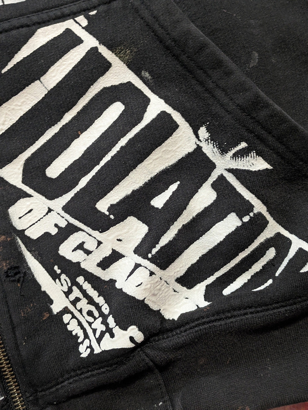 FOMO Collection - DISTRESSED Collage Caterpillar Origin Story / Graffiti Doll Zip Up Hoodie - M - 11924