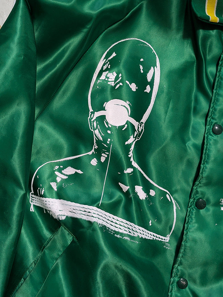 FOMO Collection - Collage Vintage Made in USA Manifesto / Box Head(double sided) Satin Jacket - 2XL - 11925