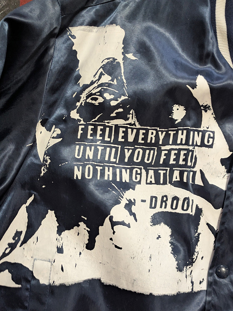 FOMO Collection - Collage US Navy Vintage Made in USA Origin Story Satin Jacket - XL - 11927