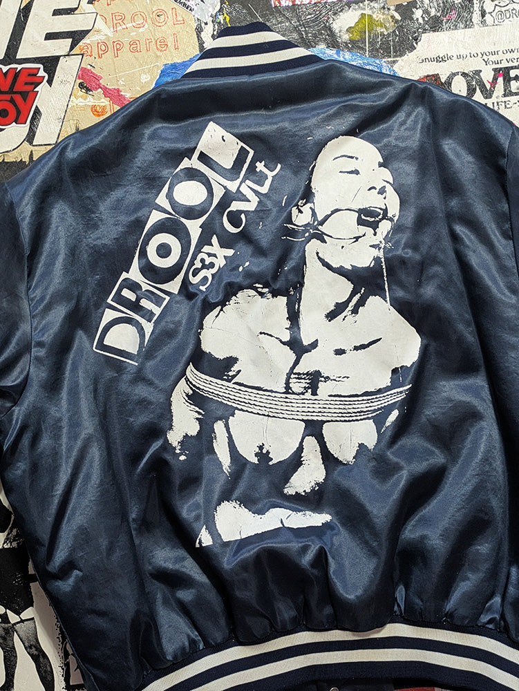 FOMO Collection - Collage US Navy Vintage Made in USA Origin Story Satin Jacket - XL - 11927